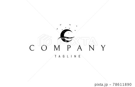 Vector logo on which an abstract image of the moon and waves. Vector logo on which an abstract image of the moon and waves. 78611890