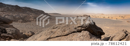 Rocky desert from which the stones for the pyramids of Meroe were extracted, Sudan Rocky desert from which the stones for the pyramids of Meroe were extracted, Sudan 78612421