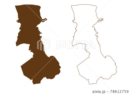 Friesland district (Federal Republic of Germany, rural district, State of Lower Saxony) map vector illustration, scribble sketch Friesland map 78612759