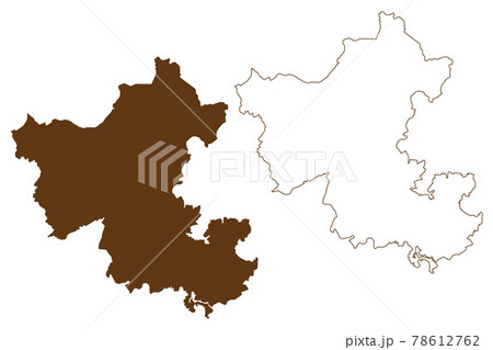 Ennepe-Ruhr-Kreis district (Federal Republic of Germany, State of North Rhine-Westphalia, NRW, Arnsberg region) map vector illustration, scribble sketch Ennepe Ruhr Kreis map 78612762