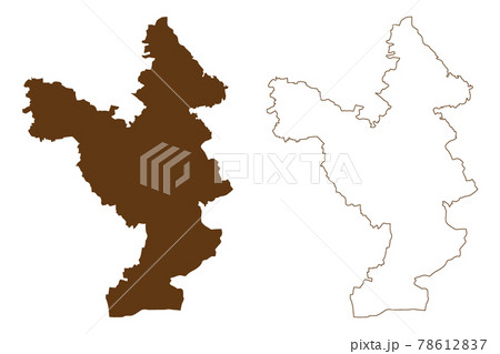 Helmstedt district (Federal Republic of Germany, rural district, State of Lower Saxony) map vector illustration, scribble sketch Helmstedt map 78612837