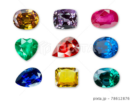 Bright gems isolated on a white background Bright gems isolated on a white background 78612876
