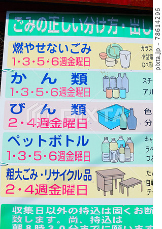 ごみ収集スケージュール表(分別、図入り) ごみ収集スケージュール表(分別、図入り) 78614296