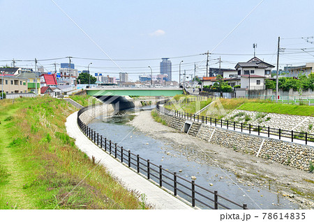 新堂橋/大栗川より下流(宝蔵橋)方面を望む(東京都多摩市)【2021.6】 新堂橋/大栗川より下流(宝蔵橋)方面を望む(東京都多摩市)【2021.6】 78614835