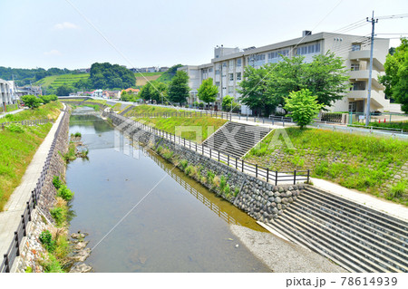 明神橋/大栗川より下流方面を望む(東京都多摩市)【2021.6】 明神橋/大栗川より下流方面を望む(東京都多摩市)【2021.6】 78614939
