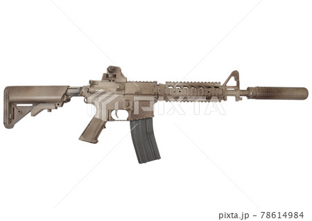 Special forces rifle M4 with suppressor 78614984