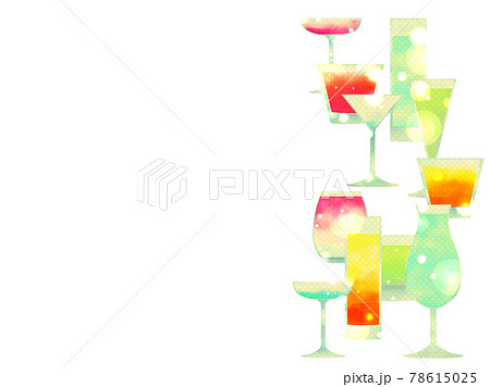カラフルなカクテル・ドリンクのイラスト背景 78615025
