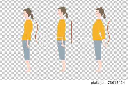 Standing woman posture set Standing woman posture set 78615414