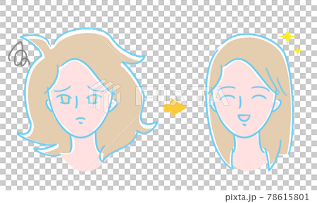 捲髮，睡覺，自然燙，髮型，插畫素材 78615801