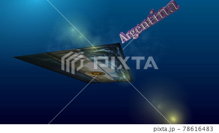 宇宙を飛行するArgentinaの国旗と国名のテキスト6-3-1 宇宙を飛行するArgentinaの国旗と国名のテキスト6-3-1 78616483