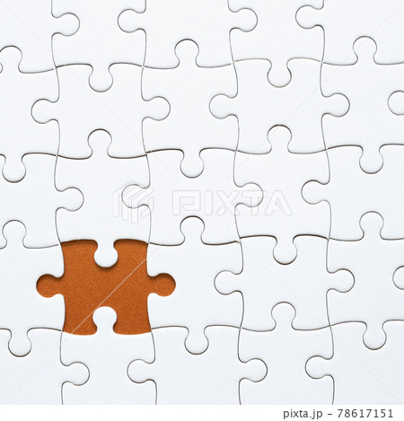 Close Up On Blank, White Jigsaw Puzzle Pieces. One Piece Is Removed, To The  Side Stock Photo, Picture and Royalty Free Image. Image 140669821.