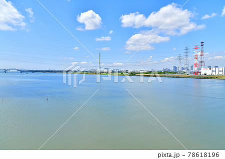 清砂大橋より荒川砂町水辺公園方面を望む(東京都江戸川区)【2021.6】 78618196