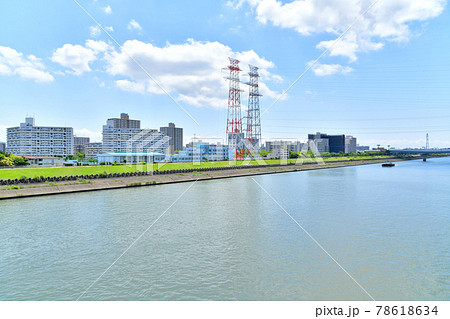 清砂大橋より下流方面を望む(東京都江戸川区)【2021.6】 清砂大橋より下流方面を望む(東京都江戸川区)【2021.6】 78618634