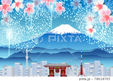 東京　2020　富士山　背景 78618705
