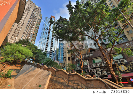 the stone stair at LAU SIN STREET, hong kong 2 April 2021 78618856