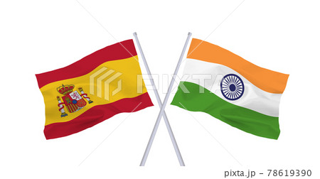 インドとスペインの国旗
