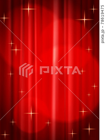 スポットライトが当たっているキラキラしたレッドカーテンのイラスト背景素材_縦位置(ベクターあり) スポットライトが当たっているキラキラしたレッドカーテンのイラスト背景素材_縦位置(ベクターあり) 78619475