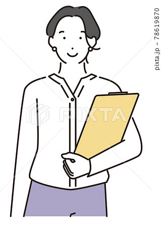 シンプル　イラスト　お客さんを案内する女性 78619870