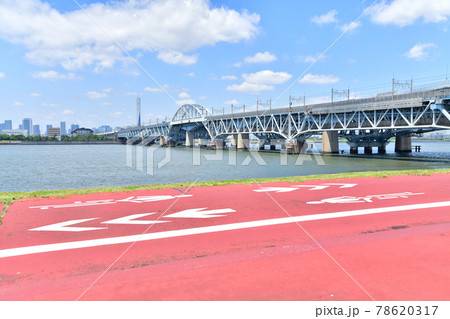 荒川河口橋／荒川湾岸橋を江戸川区側／河口側より望む(東京都江戸川区)【2021.6】 78620317