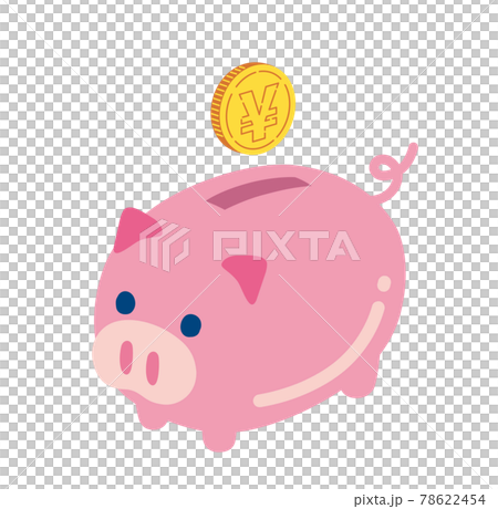 Illustration of coin and pig piggy bank 78622454