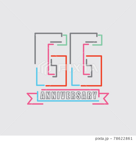 66th Years Anniversary Logo Birthday Celebration Abstract Design Vector Illustration. 78622861