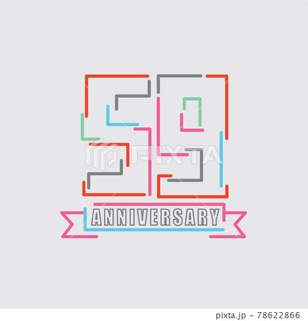 59th Years Anniversary Logo Birthday Celebration Abstract Design Vector Illustration. 78622866