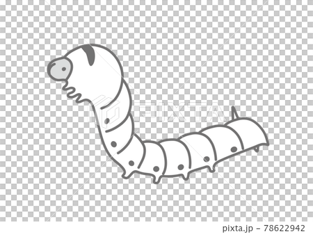 蚕の幼虫 御蚕様のイラスト 頭上げのポーズ 蚕の幼虫 御蚕様のイラスト 頭上げのポーズ 78622942