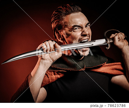 Portrait of strong courage fervor man warrior in Portrait of strong courage fervor man warrior in 78623786