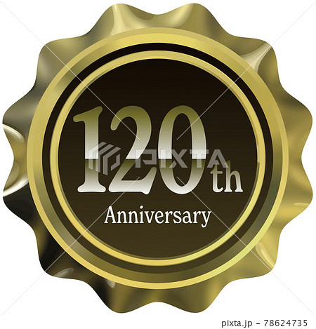 120thAnniversary 金のエンブレム　ベクターフレームイラスト 78624735