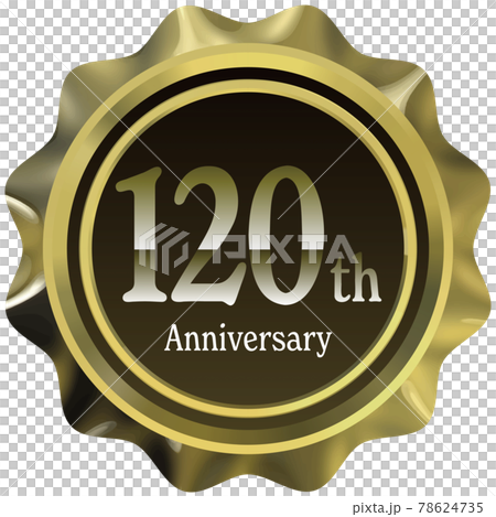 120thAnniversary 金のエンブレム　ベクターフレームイラスト 78624735