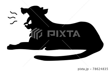 あくびをする虎のシルエット あくびをする虎のシルエット 78624835