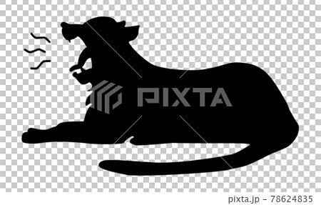 あくびをする虎のシルエット あくびをする虎のシルエット 78624835