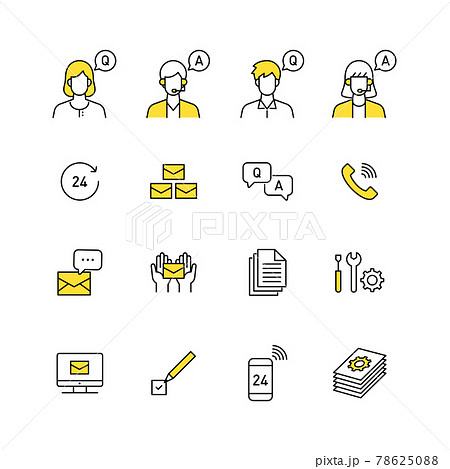 カスタマーサービスアイコンセット カスタマーサービスアイコンセット 78625088