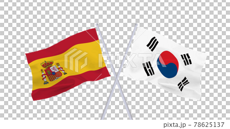 Korean and Spanish flags 78625137
