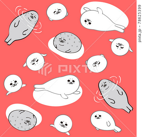 あざらし_パターン_Seals pattern_05 78625399