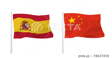 中国とスペインの国旗 78625956