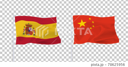 中国とスペインの国旗 78625956