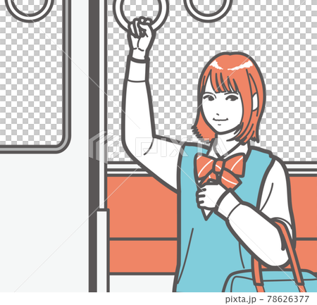 High school girl holding on to a strap ④ High school girl holding on to a strap ④ 78626377
