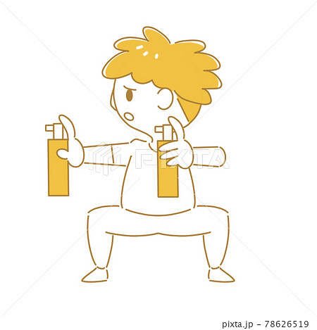 スプレーで戦う人　嫌がってる 78626519