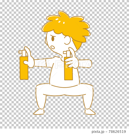 スプレーで戦う人　嫌がってる 78626519