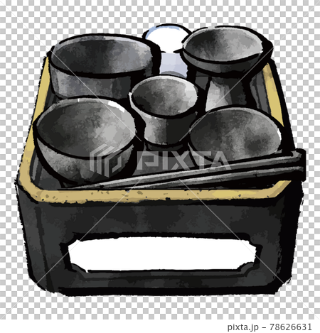 イラスト素材:お供え物 御霊供膳(おりくぜん) 器 カラーイラスト セット イラスト素材:お供え物 御霊供膳(おりくぜん) 器 カラーイラスト セット 78626631