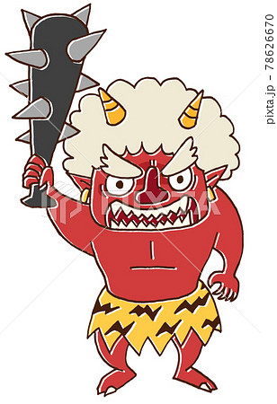 昔話に出そうな赤鬼の全身イラスト2のイラスト素材 [78626670] - PIXTA