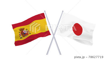 日本とスペインの国旗 78627719