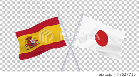 日本とスペインの国旗 78627719