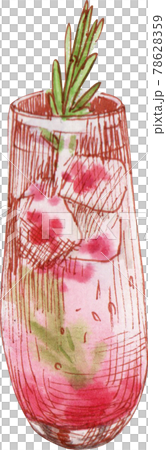 Refreshment drink with summer watercolor 78628359