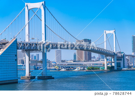 東京の都市風景 お台場レインボーブリッジ 遊歩道からの風景 東京の都市風景 お台場レインボーブリッジ 遊歩道からの風景 78628744