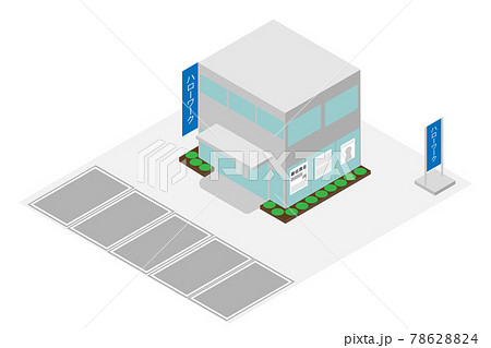 アイソメトリックなハローワークの建物 78628824