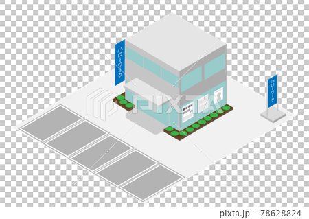 アイソメトリックなハローワークの建物 78628824