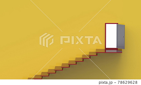 長い階段を登る 目標を目指して階段を上がる 様々な場面で使えるCGイメージ 長い階段を登る 目標を目指して階段を上がる 様々な場面で使えるCGイメージ 78629628