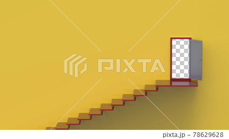 長い階段を登る 目標を目指して階段を上がる 様々な場面で使えるCGイメージ 長い階段を登る 目標を目指して階段を上がる 様々な場面で使えるCGイメージ 78629628